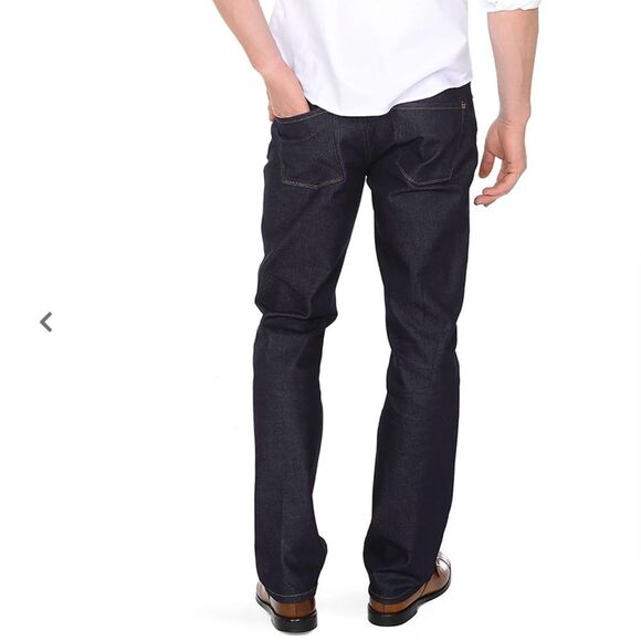 Mott & Bow Oliver Straight Leg Jeans in Dark Wash Indigo Stretch  34x32 - Picture 12 of 12